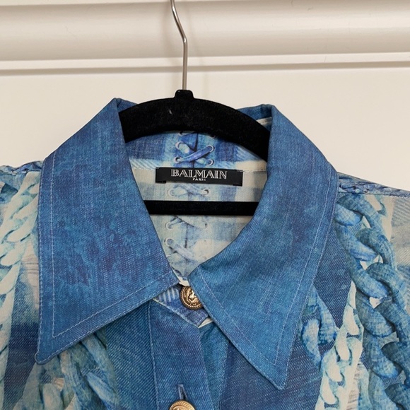 Balmain printed silk tunic top - Picture 4 of 9